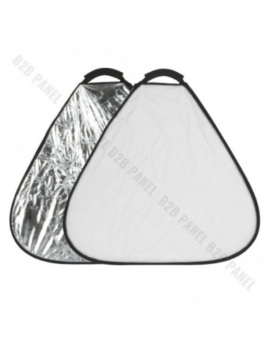GlareOne Blenda trójkątna 2w1 srebrno biała 60cm